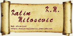 Kalin Milošević vizit kartica